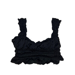 ASTR the Label- Black Ruffle Cropped Tank